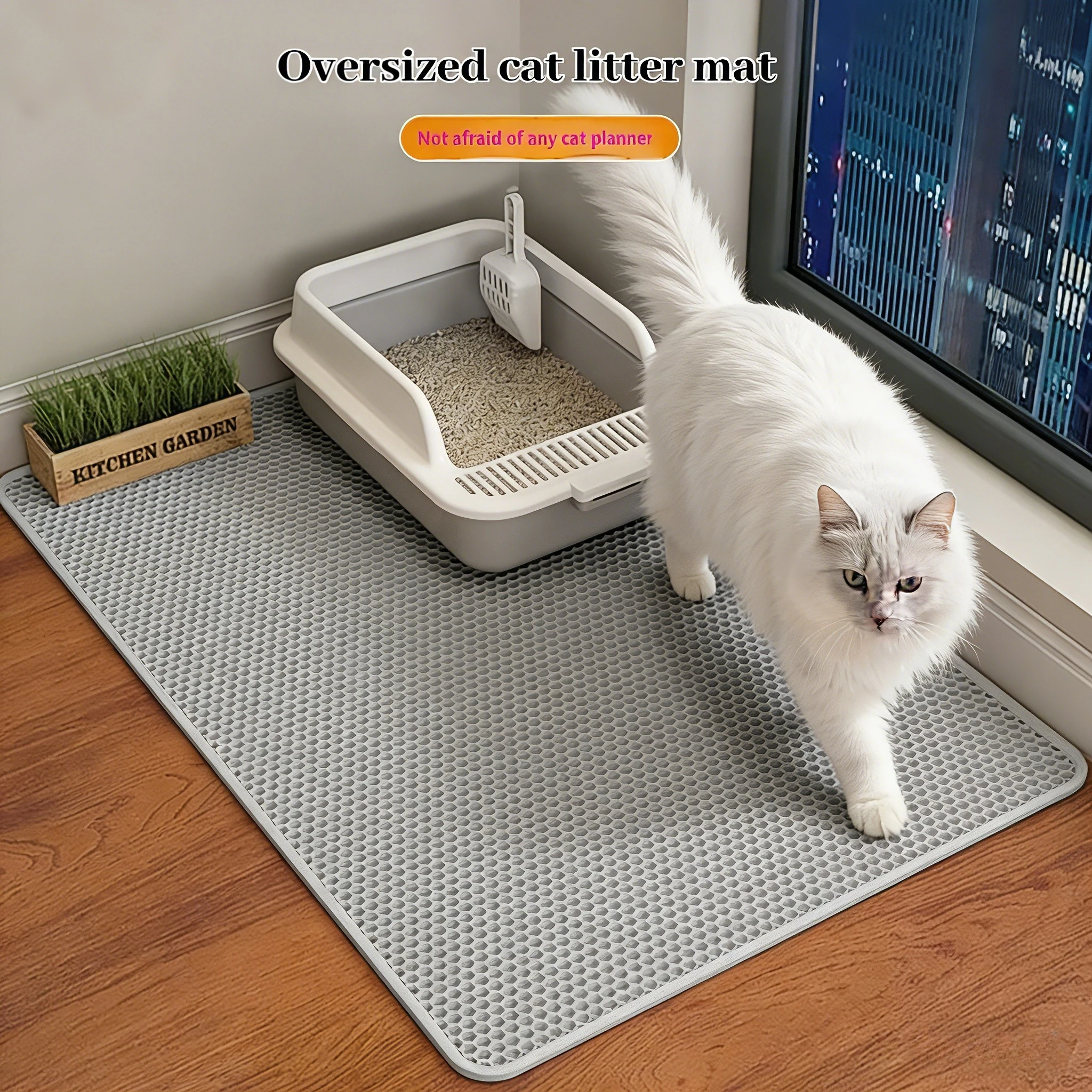 Alfombrilla recogedora de arena para gatos impermeable doble capa - imagen 4