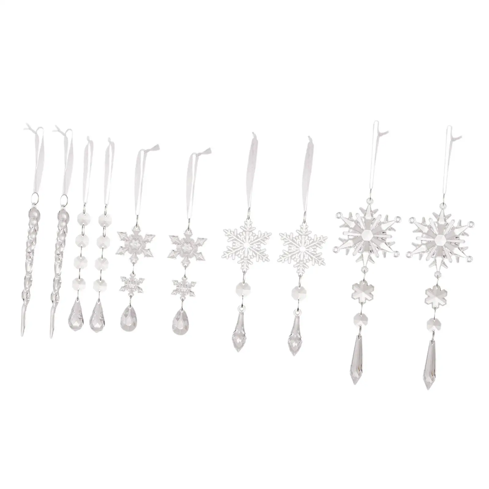 Adornos de carámbanos de nieve, decoración de árbol de Navidad, colección de decoración de temporada, adornos colgantes, colgantes de árbol de Navidad para fiesta - imagen 4
