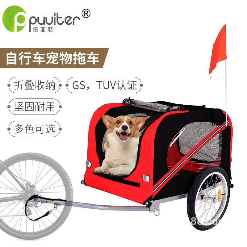 Remolque de bicicleta para mascotas, colgante trasero, conducción al aire libre, carrito para perros y gatos, cubo de almacenamiento de viaje multifuncional, suministros para cochecito de mascotas - imagen 4