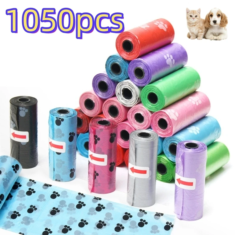 Bolsas para excrementos de perro con forma de pata, bolsa para arena, bolsas para excrementos de mascotas y gatos, bolsas para caja de arena para mascotas, bolsas para residuos de perros a prueba de fugas, suministros para mascotas, 1050 Uds.