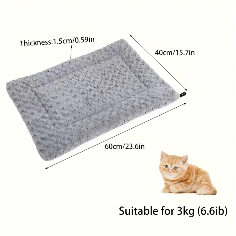 Cama lavable de doble cara para perros, almohadilla para cajas de perros, almohadas de felpa para cachorros y gatos, para perros pequeños, medianos y grandes, alfombra suave y esponjosa para perros - imagen 3