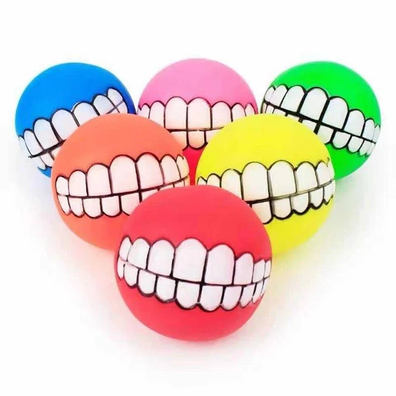 Juguetes de goma para perros, juguete para masticar dientes de limpieza chirriante, juguetes para cachorros pequeños, bola resistente a mordeduras, suministros para mascotas, Petshop, diámetro de 7cm, 1 ud. - imagen 3