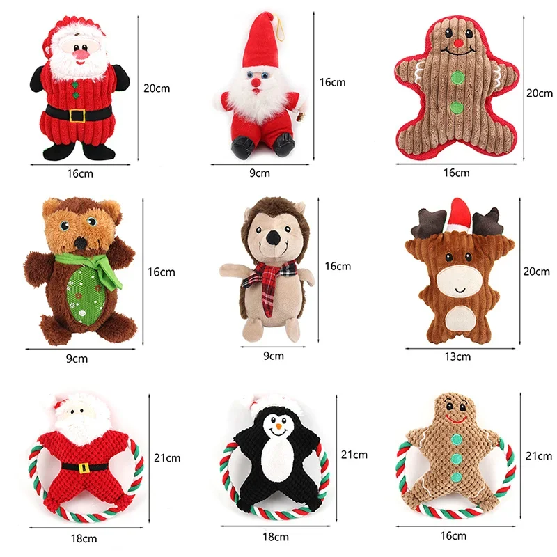 Navidad gato perro juguetes chirriantes peluche mascota masticar juguete para perros pequeños Chihuahua cachorro Yorkie mascotas accesorios juguetes para perro - imagen 2