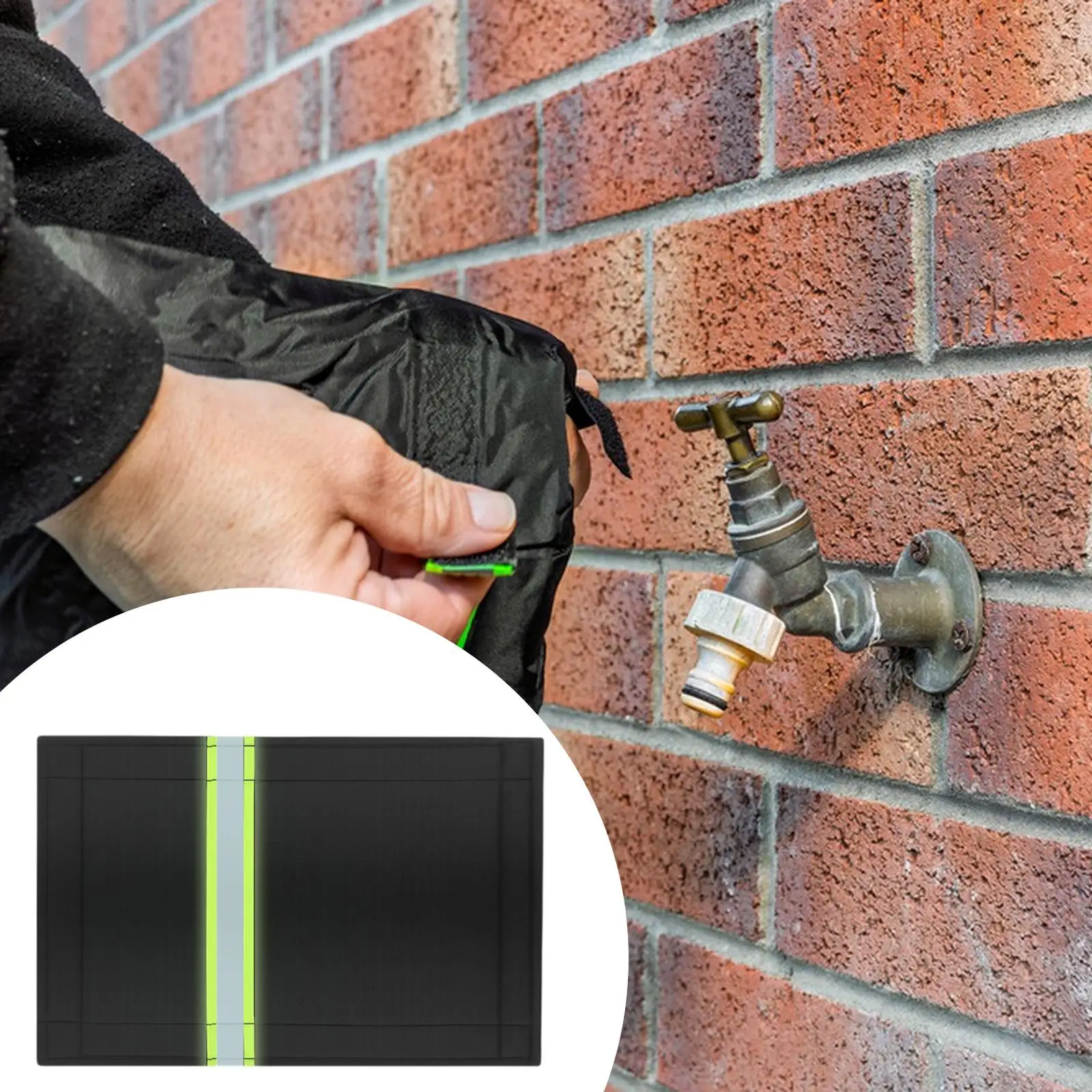 Cubierta de grifo al aire libre para invierno, impermeable, profesional, cubierta de espiga exterior, bolsa, Protector contra congelación, cubierta aislante de 9,84 pulgadas x 6,69 pulgadas - imagen 4