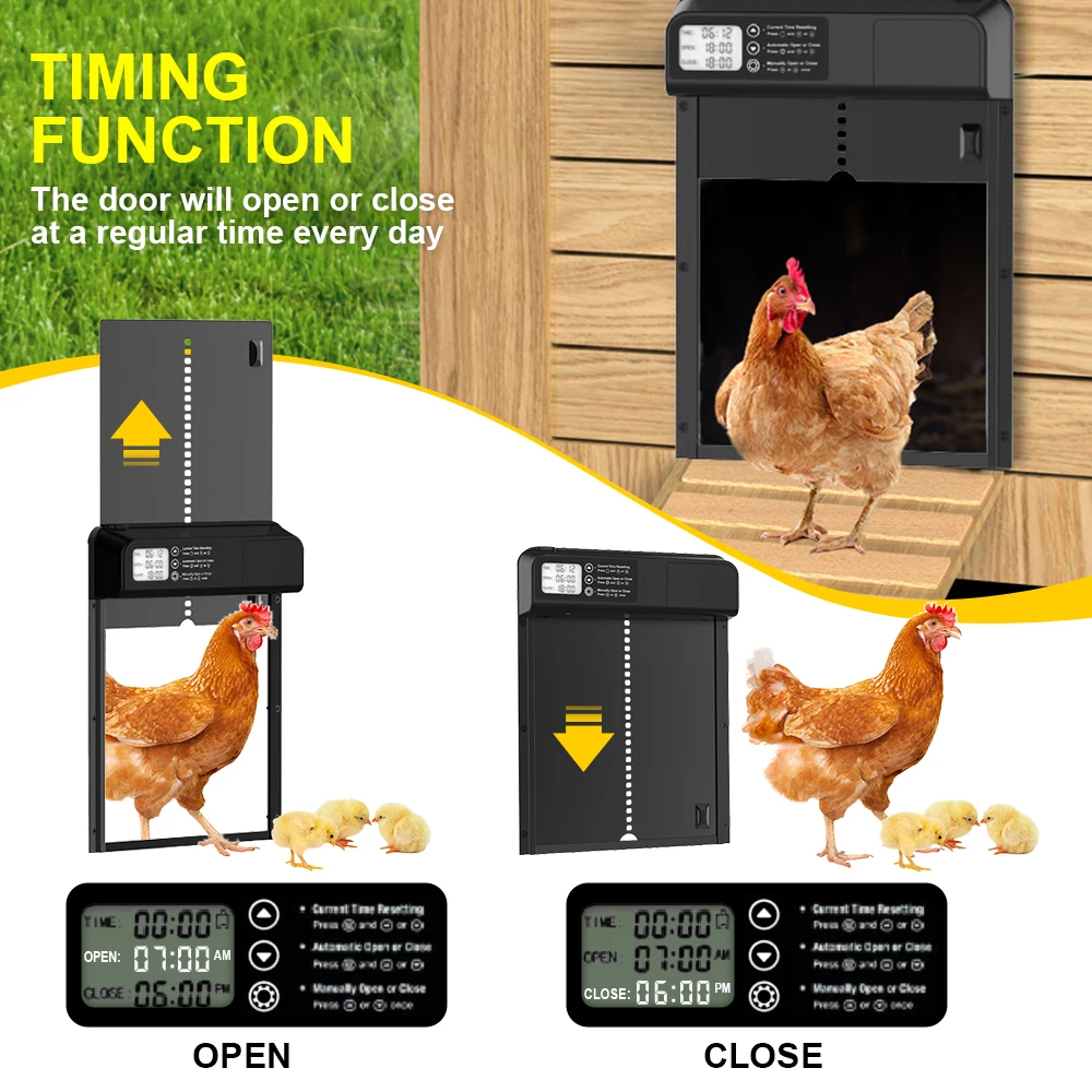 Puerta automática para gallinero con temporizador y batería - imagen 2