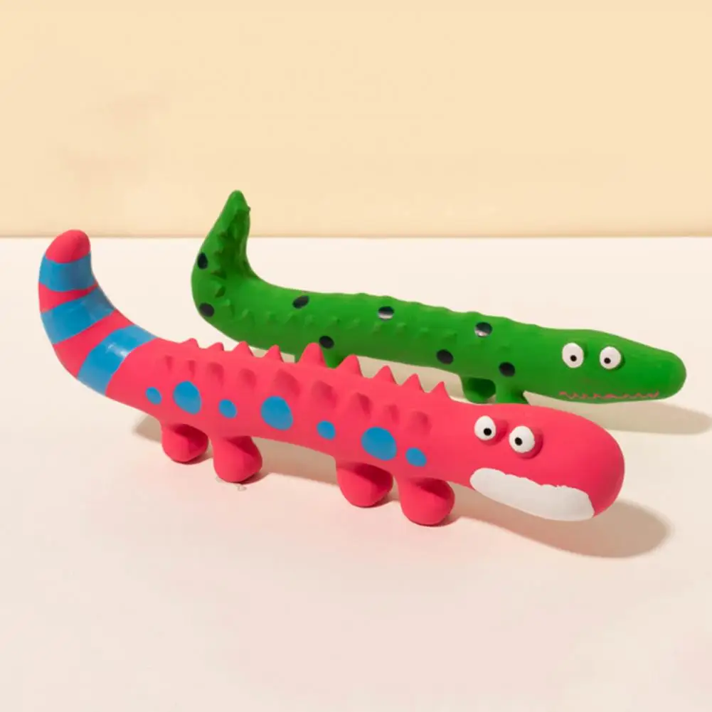 Juguete chirriante para mascotas de 24cm, látex resistente a mordeduras, buena dureza con efecto de sonido, forma de lagarto de dibujos animados, juguete para masticar perros, suministros para mascotas - imagen 3