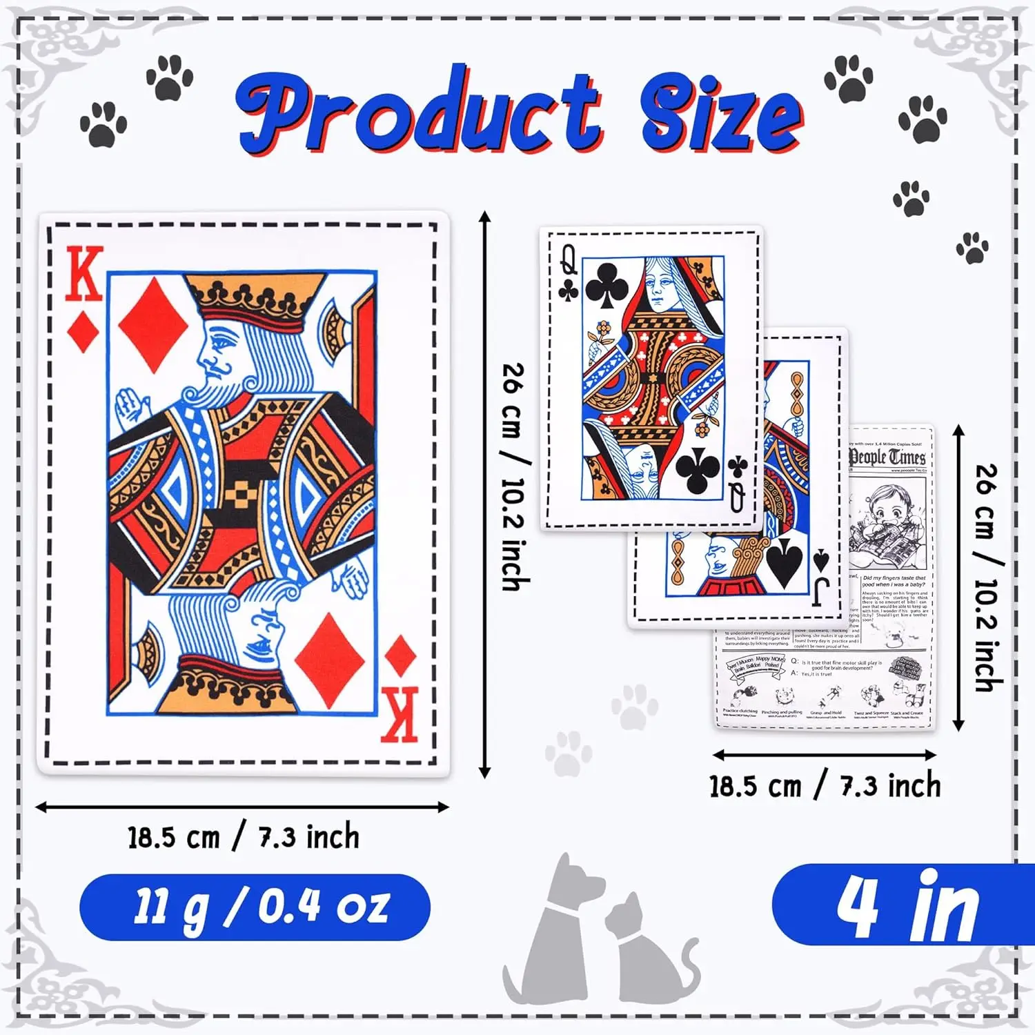 4 Uds. Divertidos juguetes para perros chirriantes de póker de periódico, juguetes interactivos de felpa con papel arrugado para perros pequeños, medianos y grandes - imagen 5