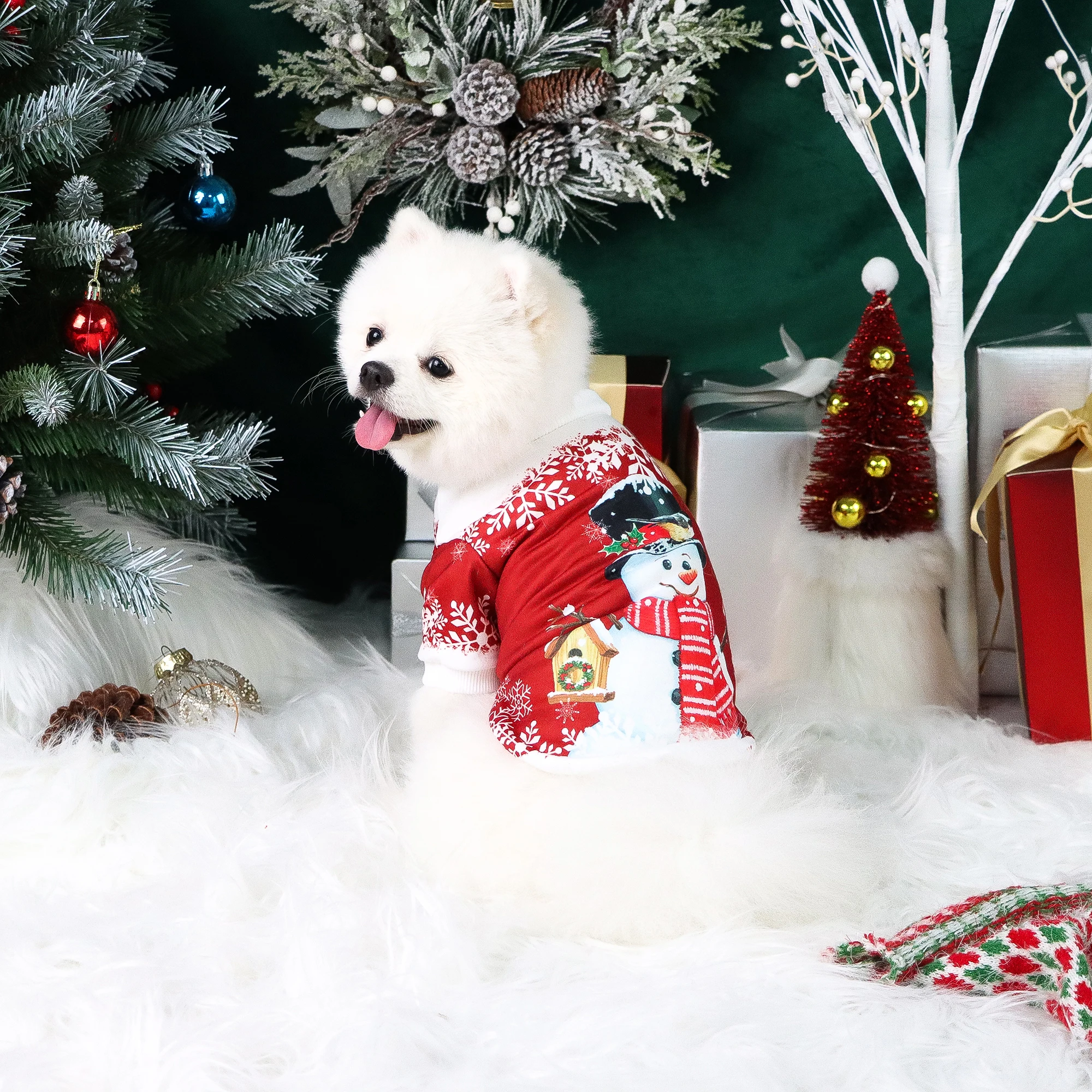 Sudadera con capucha para perros – Estampado invierno cálida y cómoda - imagen 2