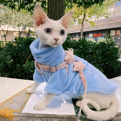 Suéter de invierno grueso con capucha para gatos Sphynx y perros