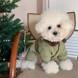Abrigo térmico para perros pequeños Bichón Frisé – Capa invierno con cuello felpa