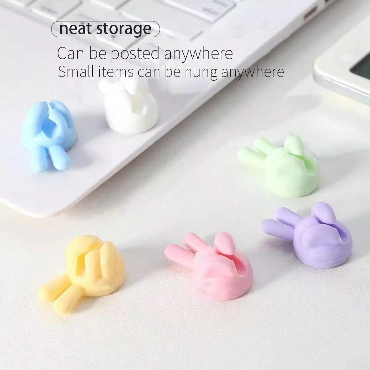 Gancho adhesivo para pulgar, organizador de cables multifuncional sin rastro, soporte para cables sin taladro para escritorio y pared - imagen 4