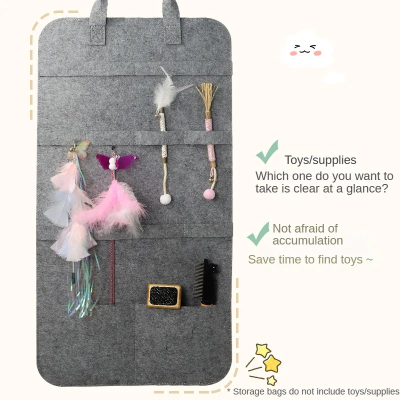 Pet Storage Bag Cat Toy Storage for Cat Stick Toys Catnip Toy Dog Comb Cat Interactive Toy Pet Toys Organizer Pet Products - imagen 3
