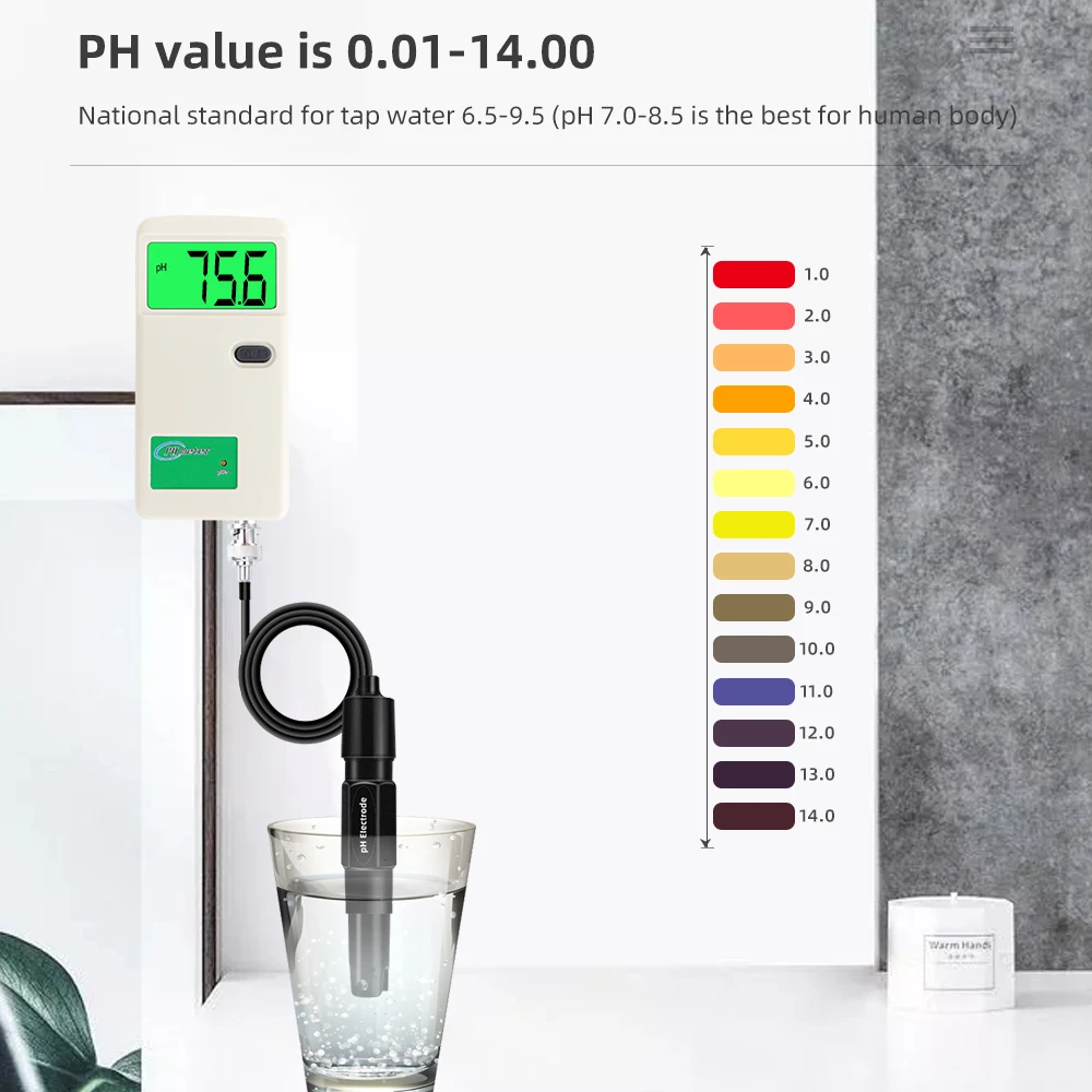 Medidor de PH Digital de PH-3012, Probador de Calidad del Agua de alta precisión, probador de acidez con retroiluminación para laboratorio, agua potable, hidroponía - imagen 3