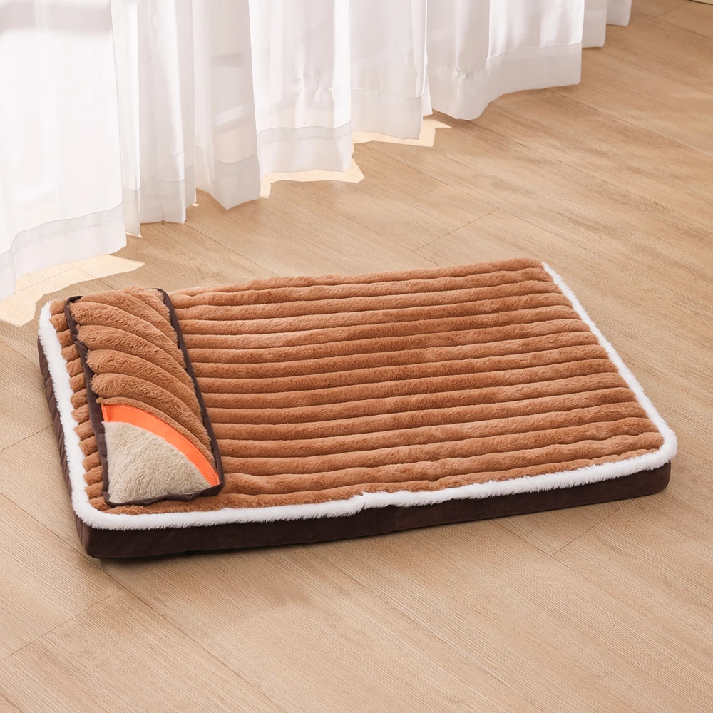 Perrera mediana para perros, nido para gatos pequeño lavable, cama elástica extraíble para gatos, estera para dormir para perros, cojín para sofá para cachorros con almohada - imagen 3
