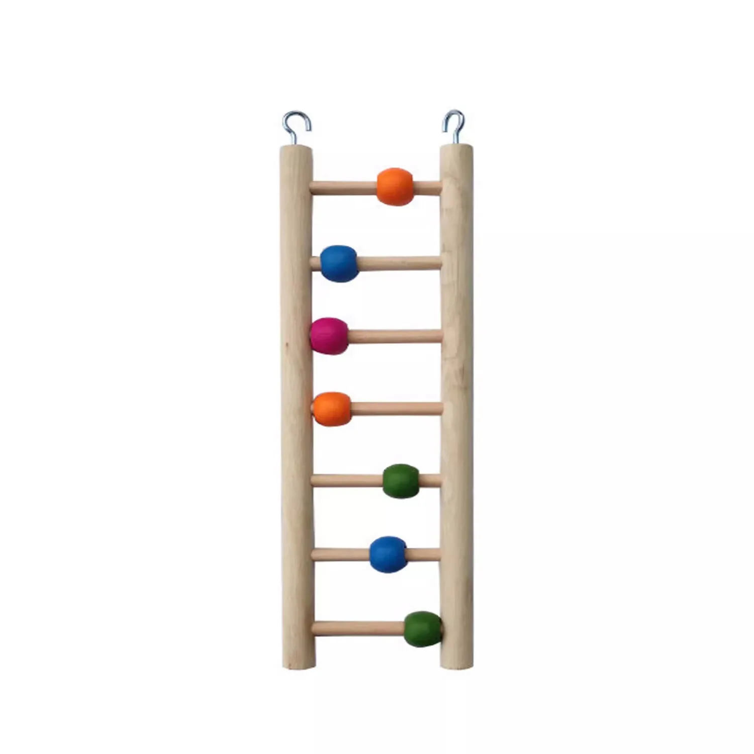 Escalera de madera maciza para loros y pájaros – Juguete jaula - imagen 2