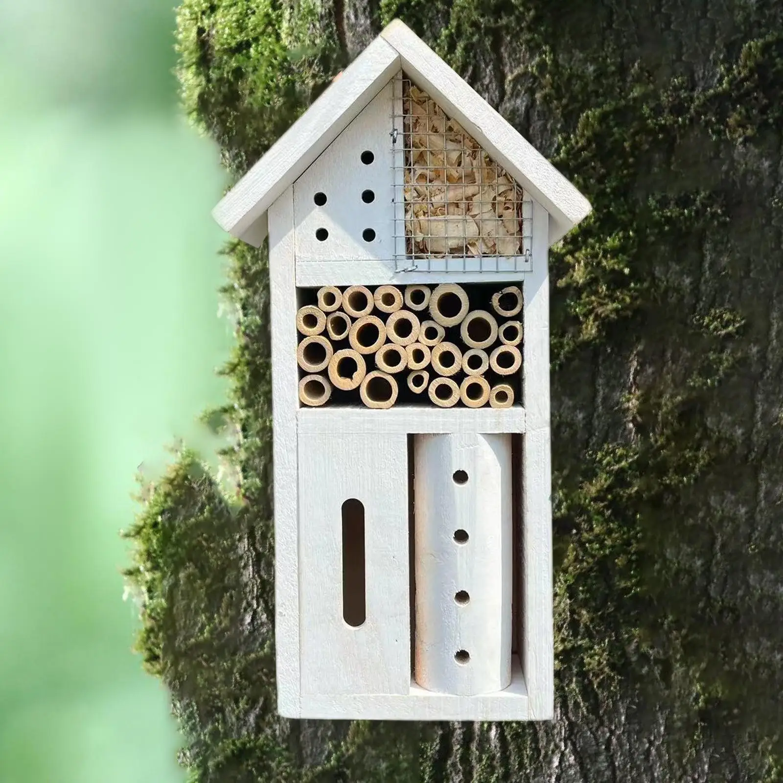 Bee Hotel Ladybugs Educational Tool Bees Yard Garden Nest Box Insect Habitat