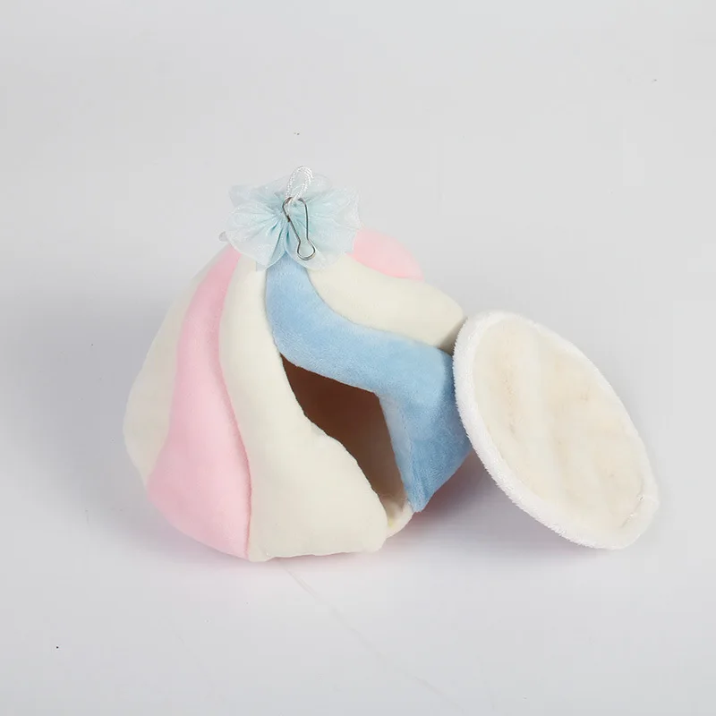 Hamaca de nido de hámster con forma de conejillo de indias, cama colgante Multicolor, casa de invierno, jaula suave de algodón cálido, suministros para mascotas pequeñas - imagen 4