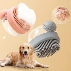 Cepillo de baño con dispensador de champú para perros y gatos