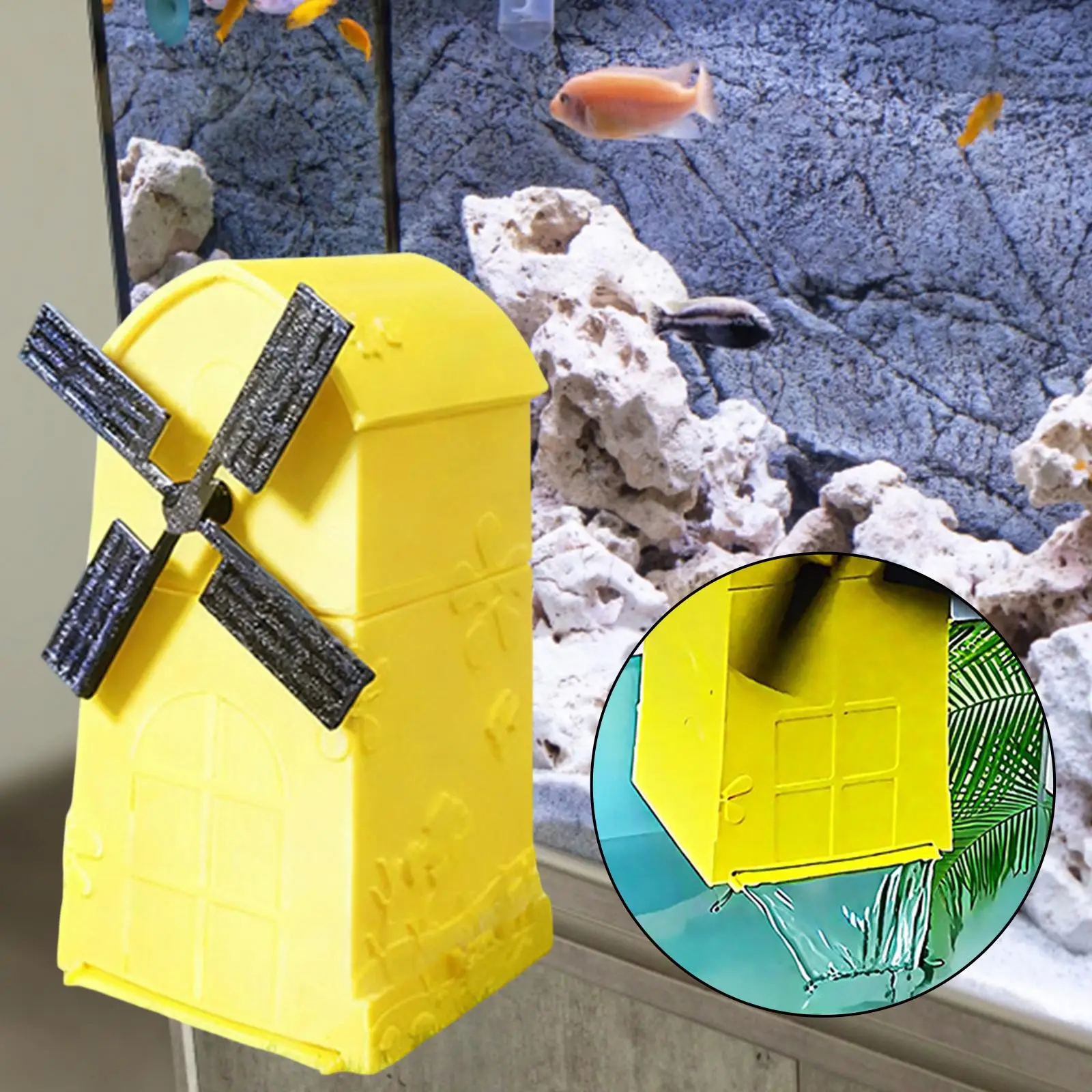 Premium Decorative Fish Tank Fine Mesh Windmill Filter Quiet Waterfall Filtration Machine for Fish Aquariums