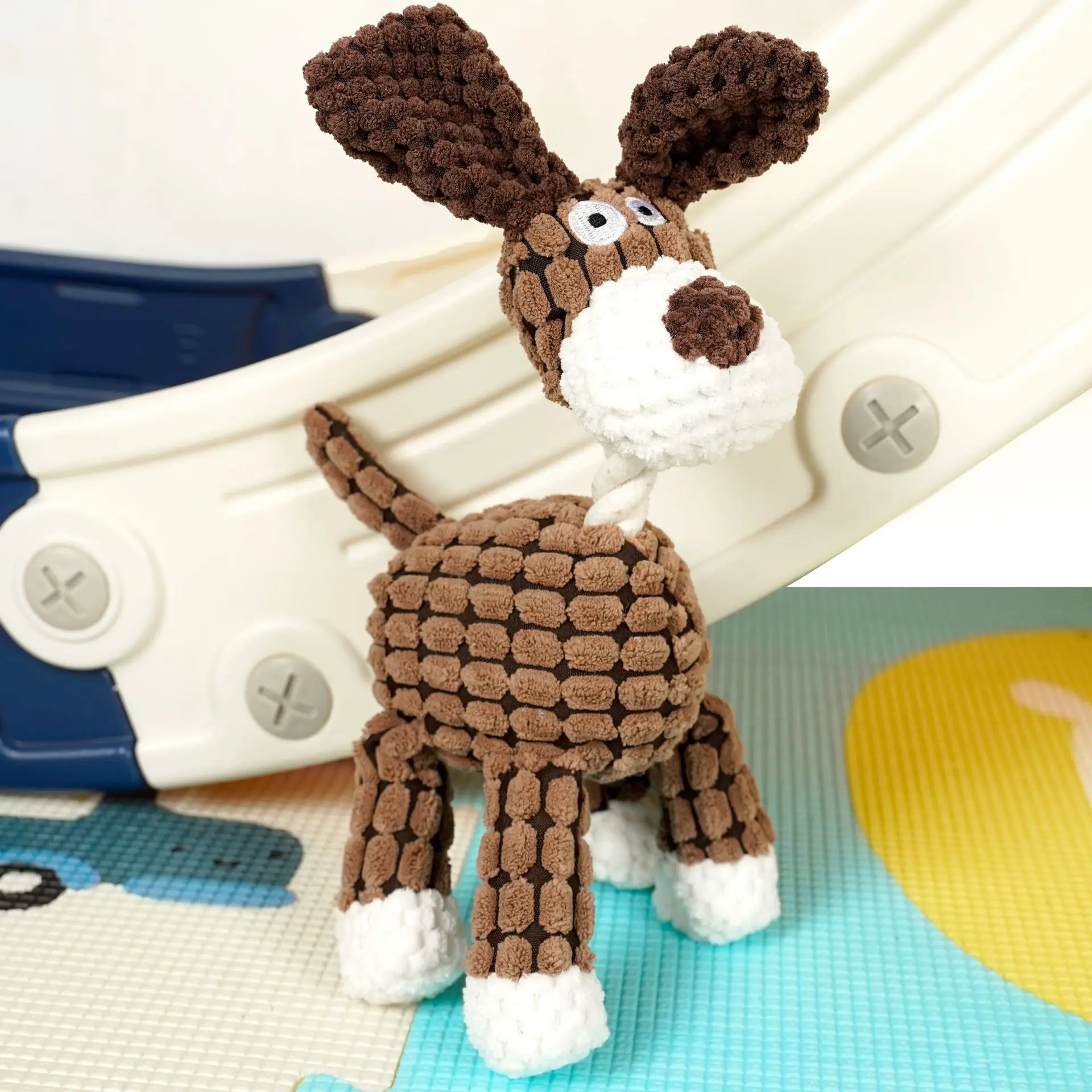 Pet Pineapple Grid Dog Cotton Rope Grinding Teeth Bite-resistant Cat Toy Plush Sound Interactive Toy Supplies - imagen 2