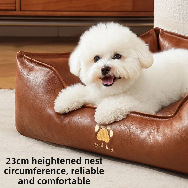 Cama para perro a prueba de orina de verano de PU, sofá extraíble, lavable, cama para perro mediano y grande, almohadilla para dormir, camas para mascotas de lujo, suministros para Chihuahuas - imagen 3