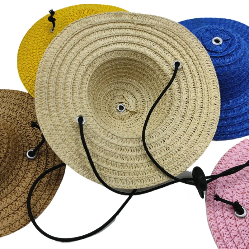 Sombrero para el sol para mascotas - Sombrero de paja mexicano para perros y gatos pequeños y medianos, disfraz de fiesta en la playa y protección solar - imagen 2