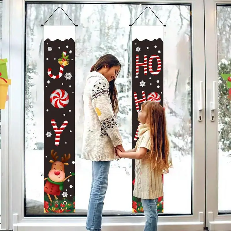 Banderines navideños para porche, decoración de puerta de Navidad, crea un ambiente de Navidad para empresa, cafetería, garaje, habitación, Balcon - imagen 4
