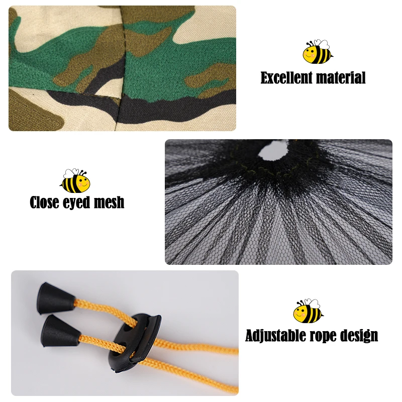 Gorro protector para apicultor, gorro antimosquitos con red oculta, repelente de malla, protección contra insectos, gorra de pesca con protección solar para exteriores para hombres y mujeres - imagen 5