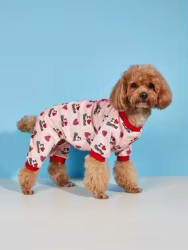 Pijama corazón I LOVE mamá papá para perros y gatos