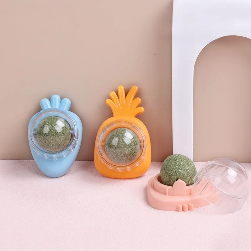 Bolas de hierba gatera, juguetes adhesivos para pared, Bola de menta para gatos, Natural saludable, elimina bolas de pelo para promover la digestión, aperitivos de hierba para gatos y mascotas - imagen 2