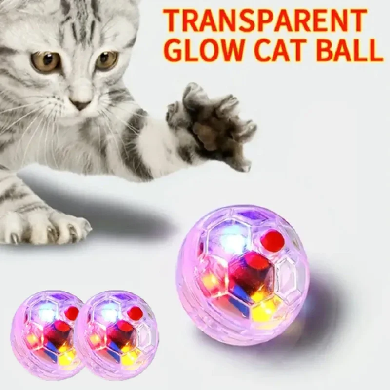 3 unids/caja pelota interactiva para gatos juguete Flash equipo Paranormal juguete fantasma bolas de movimiento juguete luz mascota bola Flash movimiento de caza