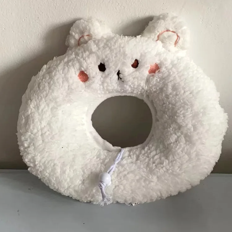 Nuevo Collar de conejo suave de felpa para mascotas Elizabeth Circle, Collar para perro y gato, gorro quirúrgico de círculo suave para proteger las heridas - imagen 3