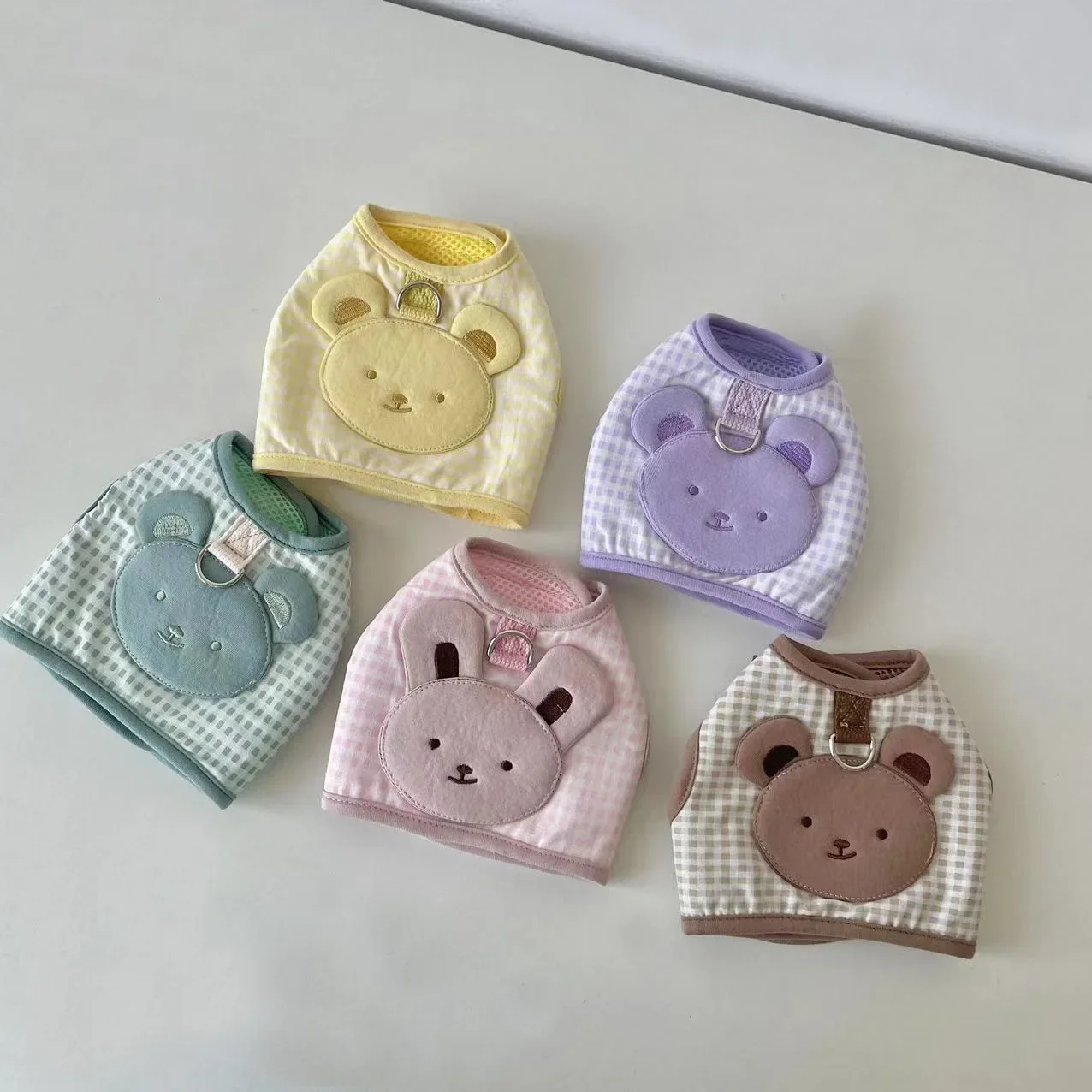 INS Pet-Juego de sombrilla de tracción para perro pequeño, conjunto de pecho y espalda para cachorro, cinco colores, serie Cute Bear - imagen 3