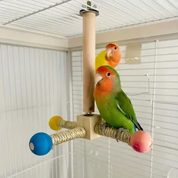 Juguete giratorio para pájaros - antiaburrimiento y percha de madera