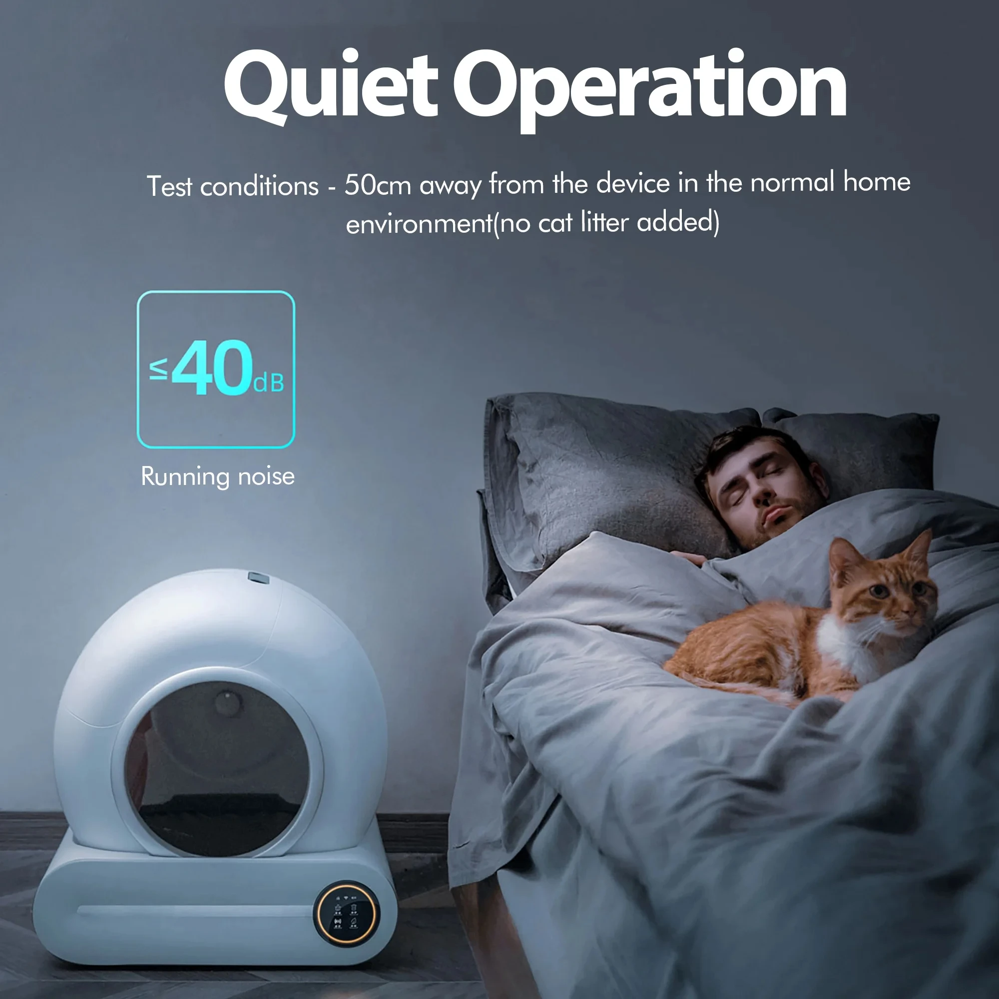 Arenero Gatos Autolimpiables, Arenero De Gato Automatico, Arenero Para Gato Grande, Eliminación de Olores/Control de APP/ 65L de Capacidad Máxima - imagen 4