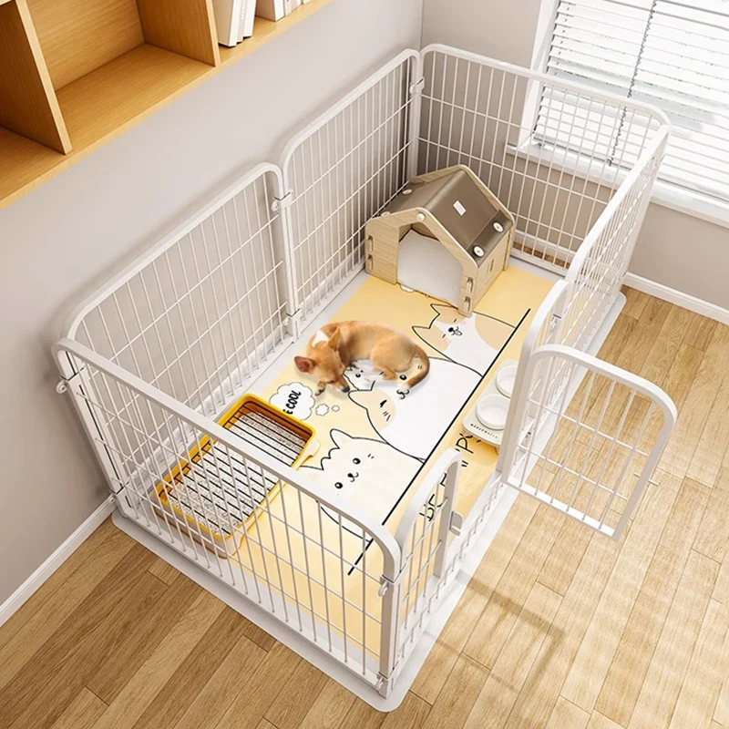 Valla para mascotas de peluche DIY, combinación libre de interiores, jaula pequeña y mediana, recinto para perros, puerta de aislamiento interior, parque infantil para mascotas, suministros portátiles - imagen 5