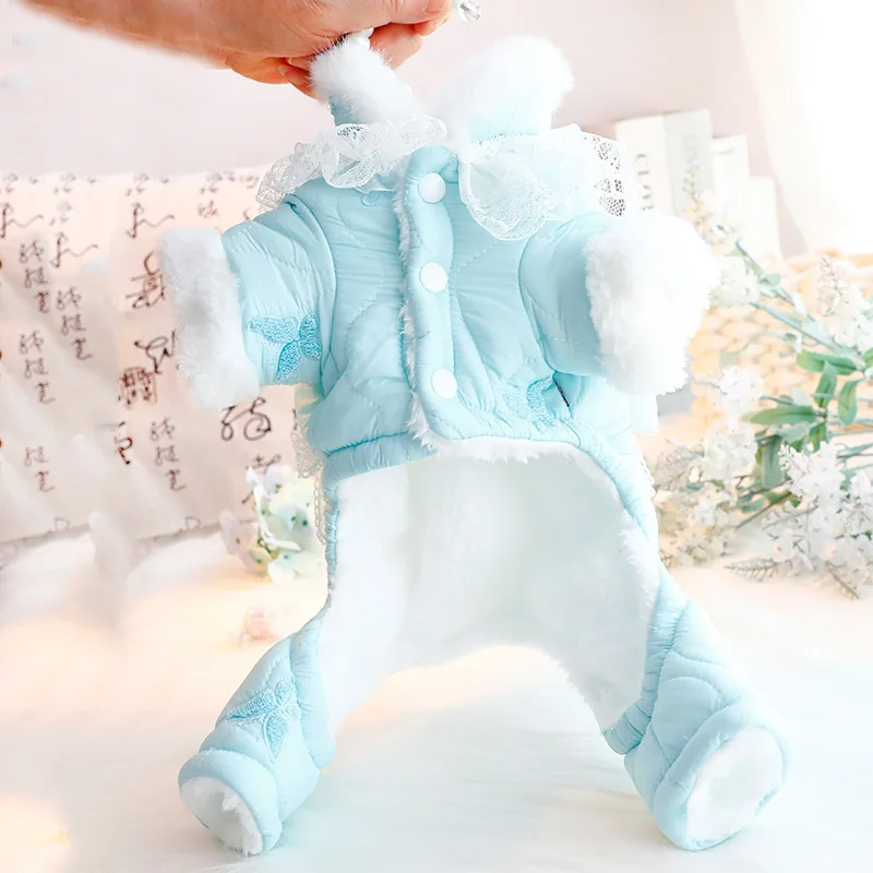 Ropa para perros de otoño e invierno, abrigo grueso y cálido de algodón de cuatro patas, ropa de cuerpo completo, ropa para perros pequeños - imagen 4