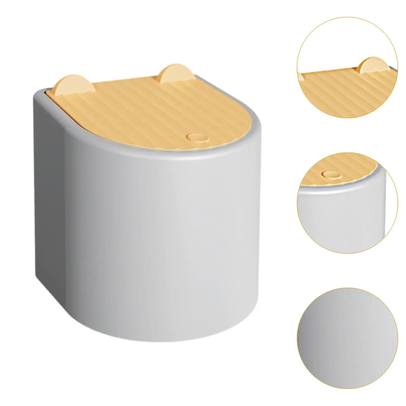 Cat Litter Trash Mini Trash Can with Lid Press Type Small Garbage Can Countertop Wastebasket for Bathroom Vanity Living Room