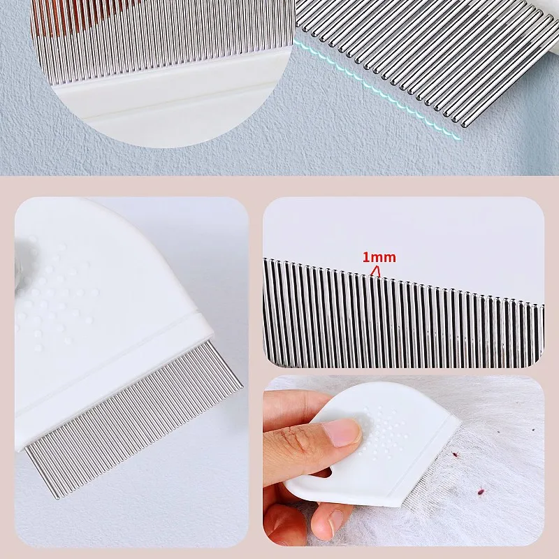Peine para perros, Mini cepillo para perros, peines de dientes densos para limpieza del cabello de perros, peine para gatos, cuidado de perros, depilación de cabeza pequeña, suministros para mascotas - imagen 5