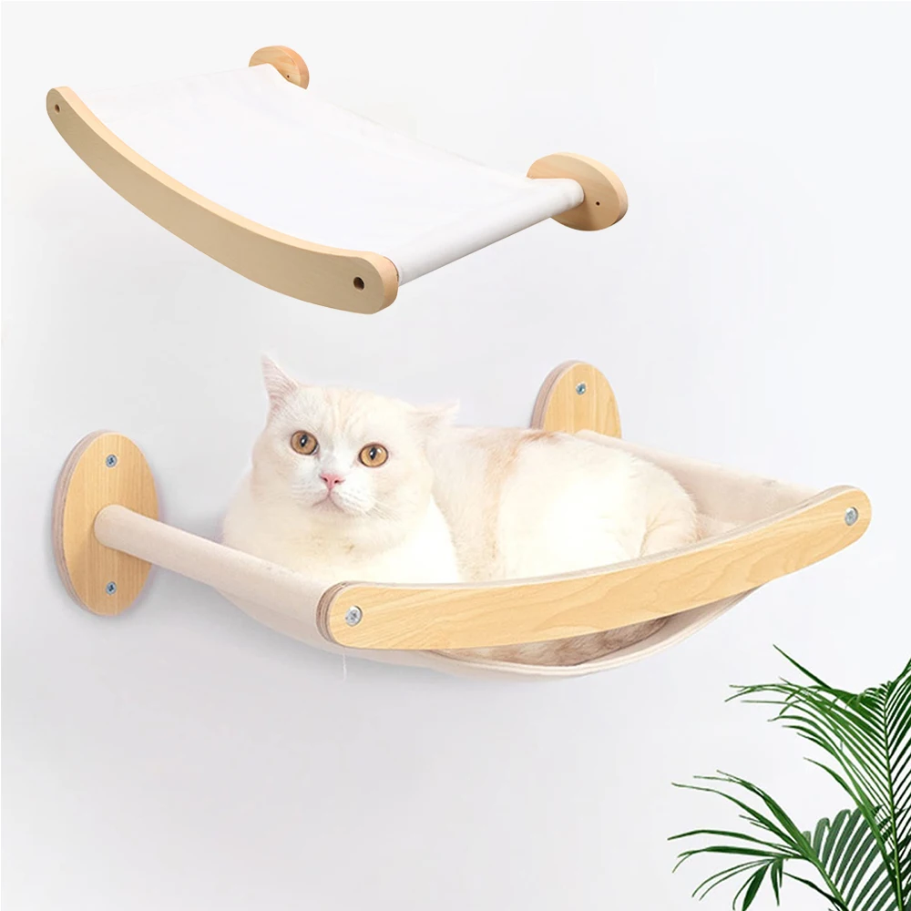Estantes de pared para escalada para gatos, hamaca, estante montado en la pared, muebles de madera para mascotas, rascador, camas para gatitos, perchas para dormir, accesorios para gatos - imagen 3