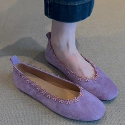 Zapatos planos flor mujer primavera-otoño – Mocasines Slip On cómoda