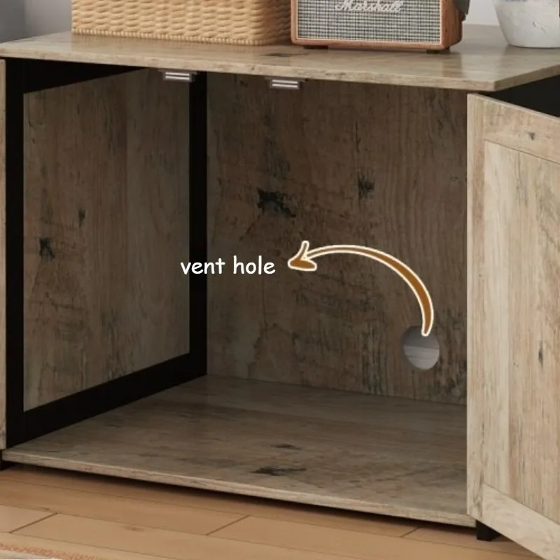 Gabinete oculto para arena para gatos, gabinete oculto para interiores, casa escondite para gatos, armarios para cama para gatos, muebles de tapicería para inodoro para mascotas - imagen 5