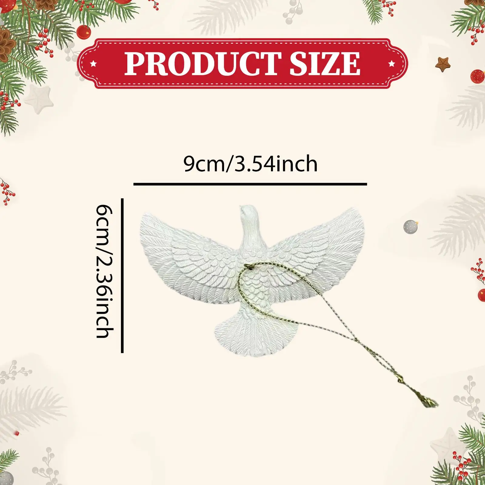 Friendship Dove Ornament Xmas Decor Creative Decorative Christmas Hanging Ornament for Birthday Anniversary Office Wreath