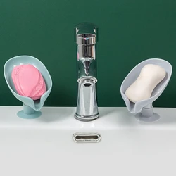 Jabonera ventosa en forma de hoja antideslizante para ducha y cocina