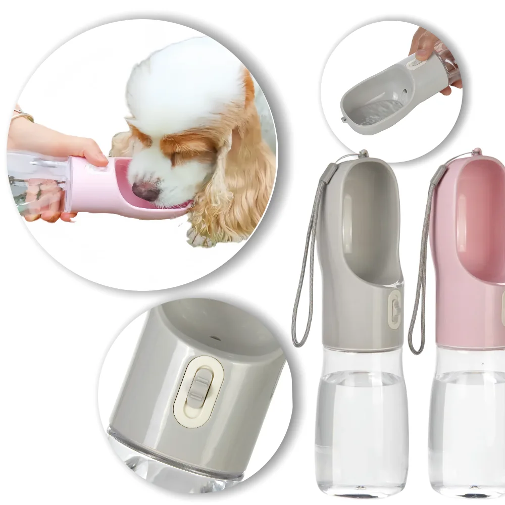 Botella de agua portátil para perros pequeños y grandes, cuenco de viaje a prueba de fugas para gatos, dispensador de agua para exteriores, suministros para Chihuahua