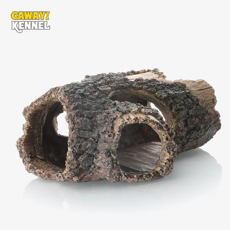 Decoración creativa para pecera de Color aleatorio, paisajismo, barril de madera de resina, forma de desechos de árbol, adornos artesanales para el hogar de resina para acuario