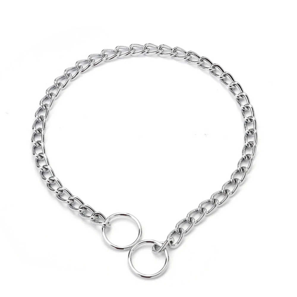 Collar de cadena de Metal para adiestramiento de perros pequeños, medianos, grandes, Pitbull, Bulldog, antideslizante, de hierro inoxidable - imagen 2