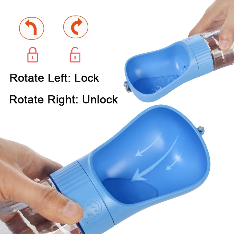 Botella de agua 2 en 1 para perros con contenedor de comida, cuencos portátiles para beber para mascotas al aire libre para perros pequeños y grandes, suministros para gatos Golden Retriever - imagen 3