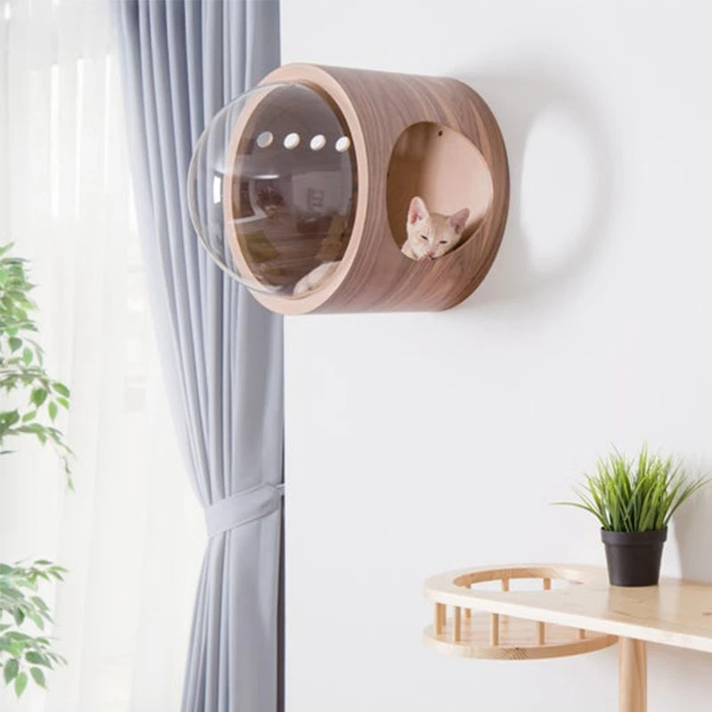 Cama capsula de pared para gatos - Estetica moderna - imagen 4