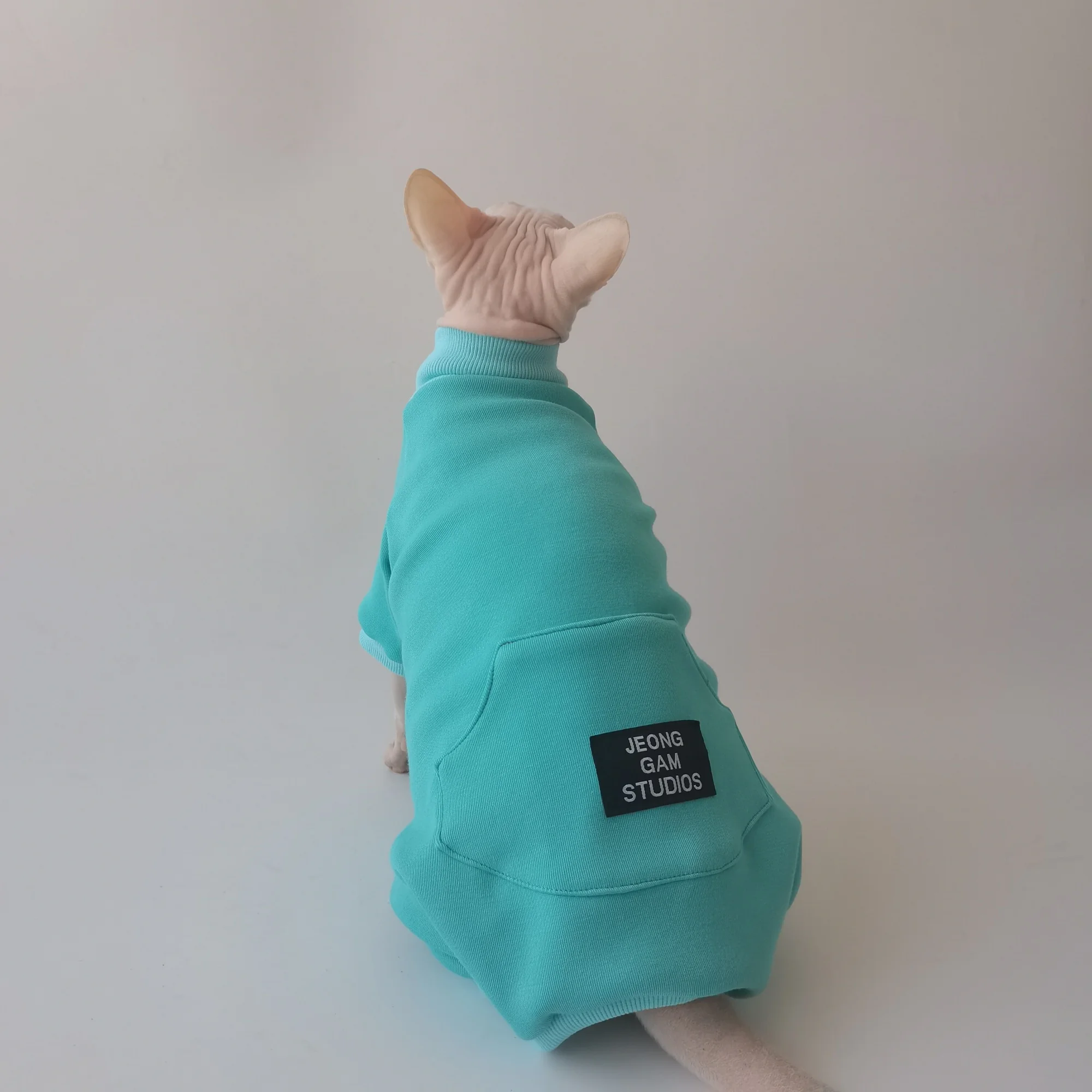 Chaqueta de lana para gato sin pelo, abrigo de invierno para Sphynx y Devon Rex - imagen 5